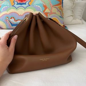 Tory burch tan leather bucket bag